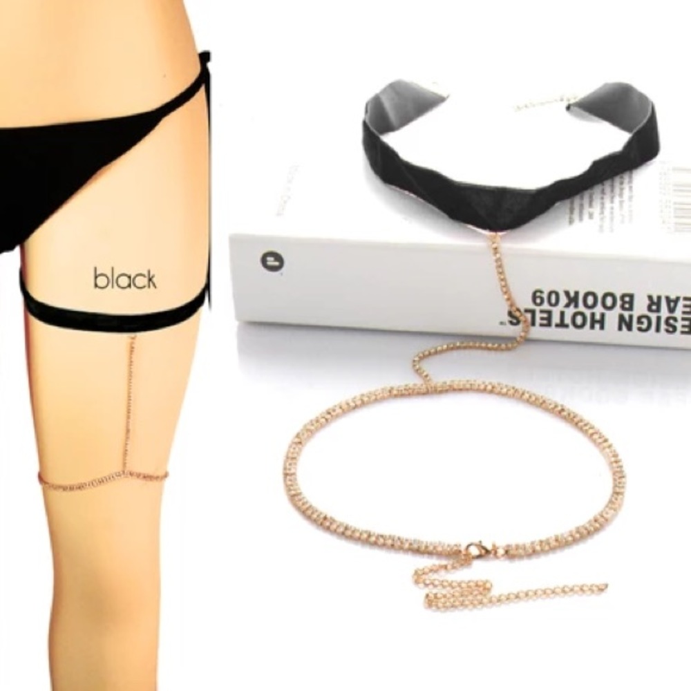 SEXY VELVET CRYSTAL THIGH LEG CHAIN
